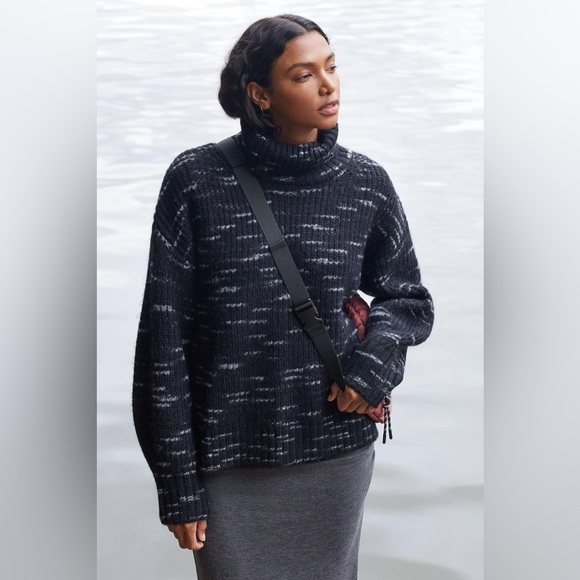 VARLEY Strick Marlena Oversized Pullover Sweater In Marbled Black Size S - Picture 3 of 10